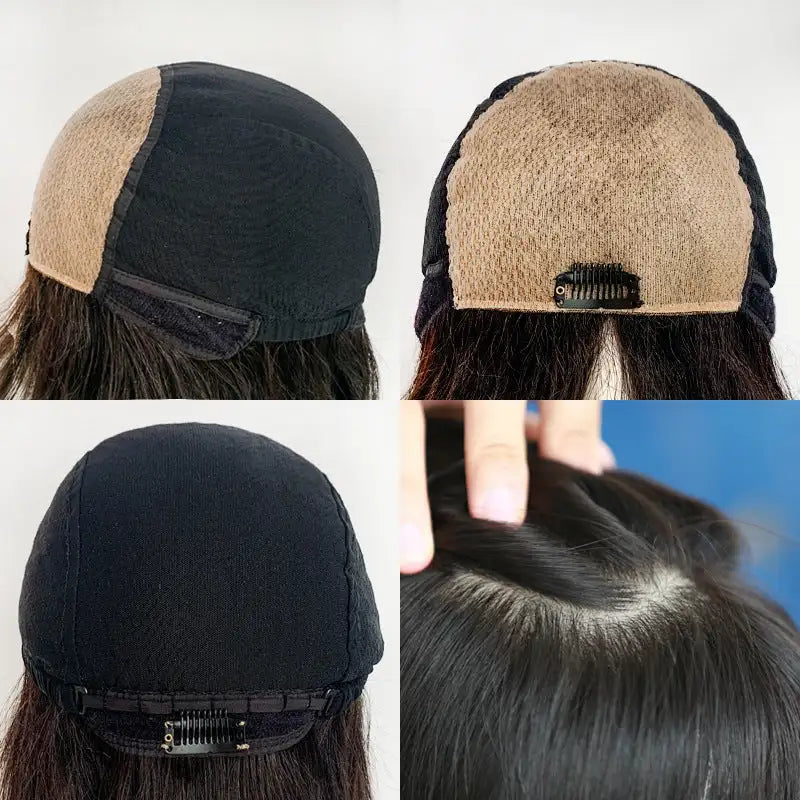 Women's Hand Woven Double Delivery Needle Wig Sheath Real Human Hair Silk Sleeve Lootquake LLC  Techno geeks