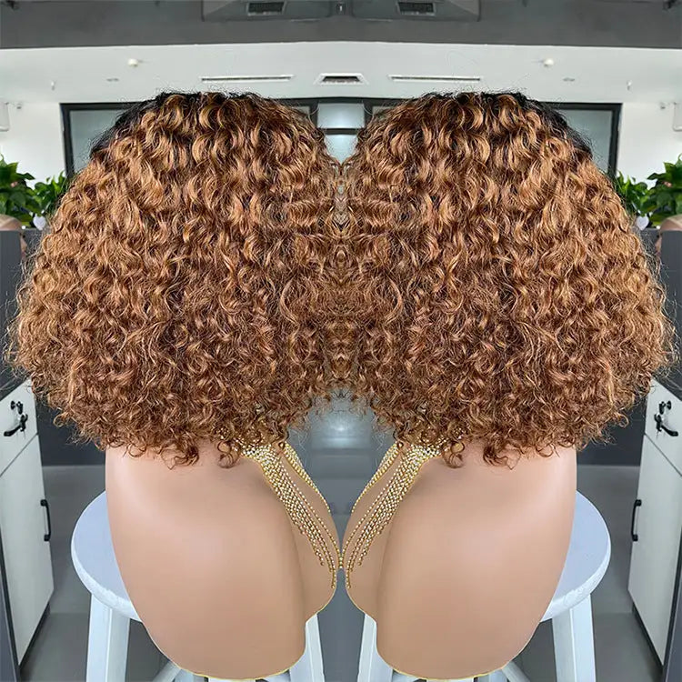 Cross-border E-commerce Exclusively For Ombre Curly Bobo1b30 Human Hair Lace Wig Lootquake LLC  Techno geeks