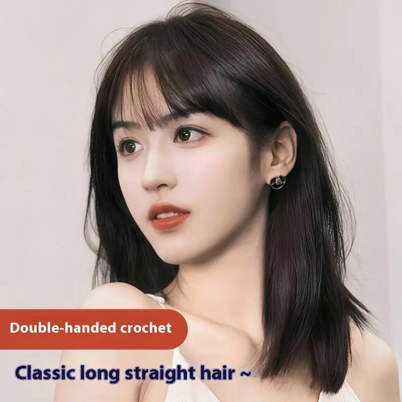 Women's Hand Woven Double Delivery Needle Wig Sheath Real Human Hair Silk Sleeve Lootquake LLC  Techno geeks