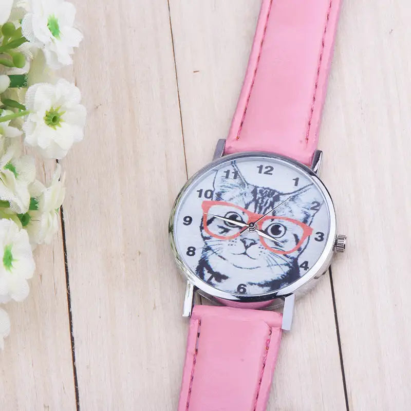 Cute Lady Simple Fashion Trendy Eyes Cat Digital Watch Lootquake LLC  Techno geeks