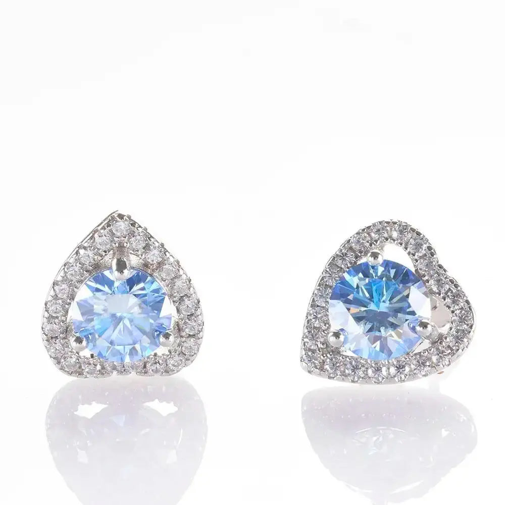 1 Ct 6.5mm Pink Moissanite Heart Stud Earrings 925 Sterling Silver BandsCo Straps  Techno geeks