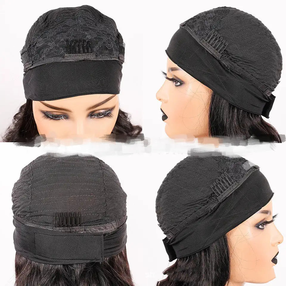 Women's New Ice Silk Hair With Head Cover Long Curly Wig Lootquake LLC  Techno geeks