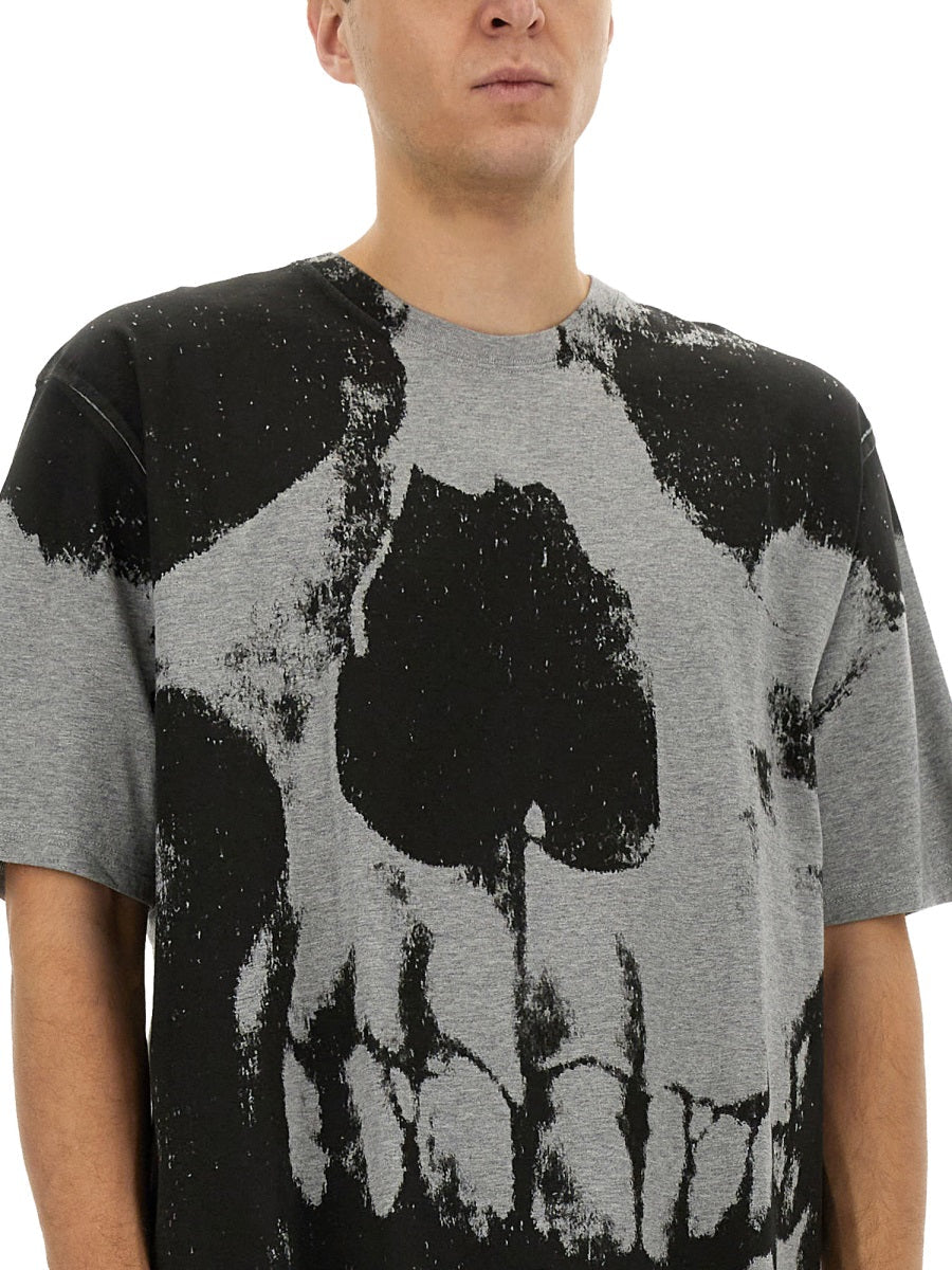 Alexander Mcqueen Men Skull Print T-Shirt Luosophy  Techno geeks