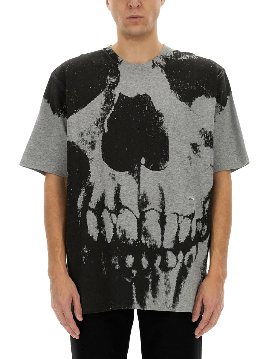 Alexander Mcqueen Men Skull Print T-Shirt Luosophy  Techno geeks