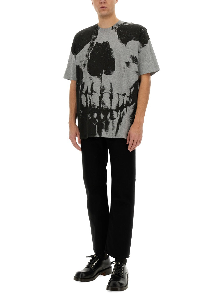 Alexander Mcqueen Men Skull Print T-Shirt Luosophy  Techno geeks