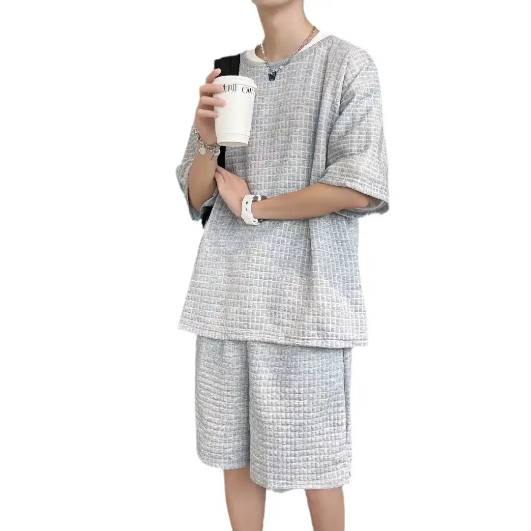 Loose Short Sleeve T-shirt Shorts Trendy Handsome Casual Two-piece Suit Lootquake LLC  Techno geeks