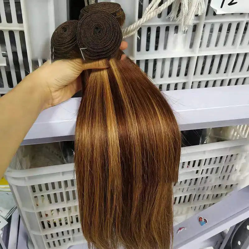 Highlight bundles with closure straight brazilian human hair Lootquake LLC  Techno geeks