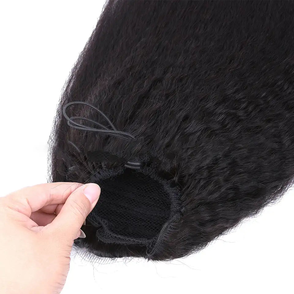 Kinky Straight Human Hair With A Ponytail In The Hair Lootquake LLC  Techno geeks