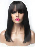 Brazilian Straight Black 100 Real Hair 30Inch Long Bangs Wig Lootquake LLC  Techno geeks