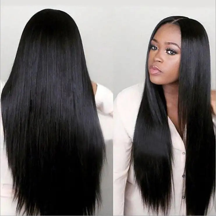 Black long straight hair wig cover Lootquake LLC  Techno geeks