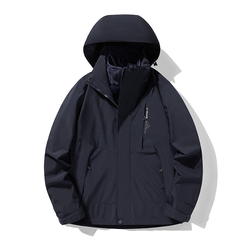 Three-in-one Removable Fleece-lined Thickened Waterproof Windproof Jacket Mountaineering Social Buzz eSIMs  Techno geeks