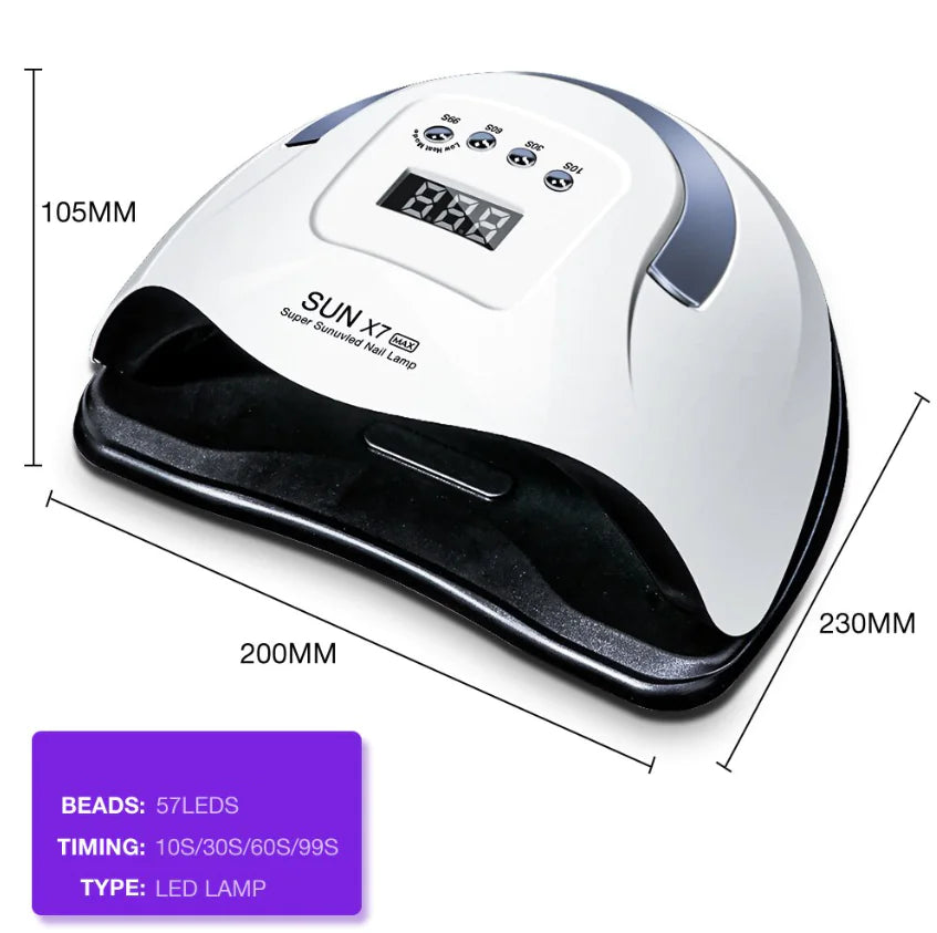 220W Nail Dryer LED Lamp UV Light Polish Gel Curing Machine Electric Manicure Techno geeks  Techno geeks