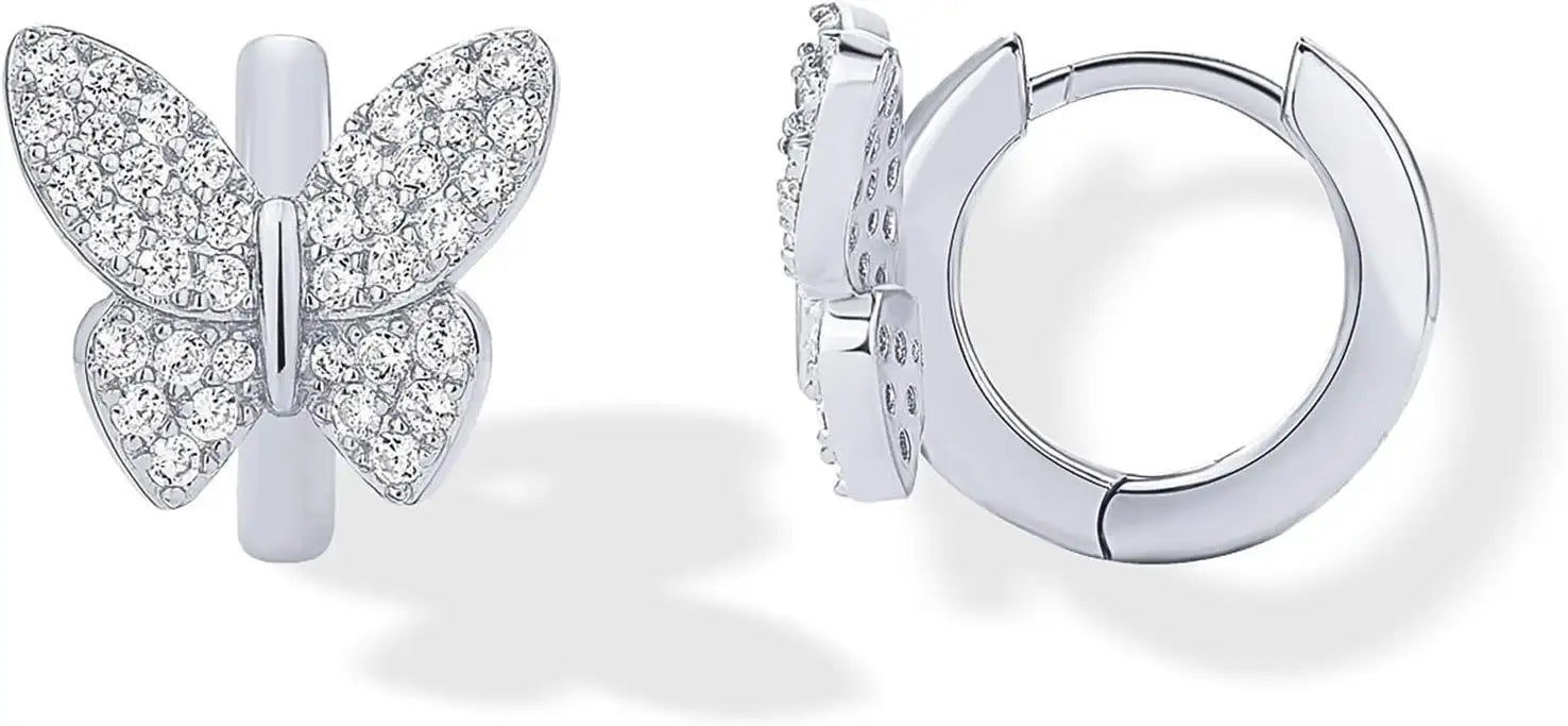 Fashion Copper Inlaid Zirconium Butterfly Ear Ring Niche Lootquake LLC  Techno geeks