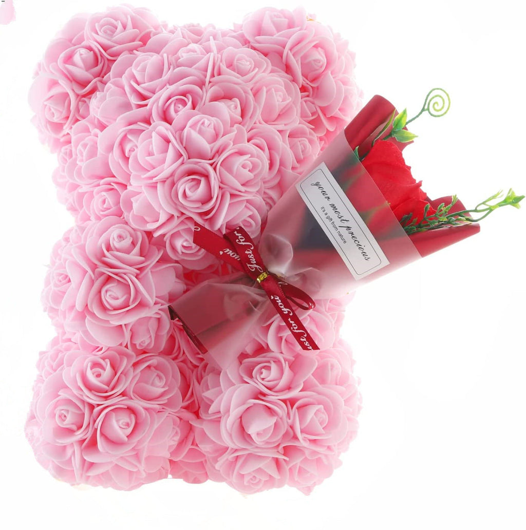 Rose Bear Preserved Fresh Flower Valentine's Day Birthday Gift Baby Joy  Techno geeks