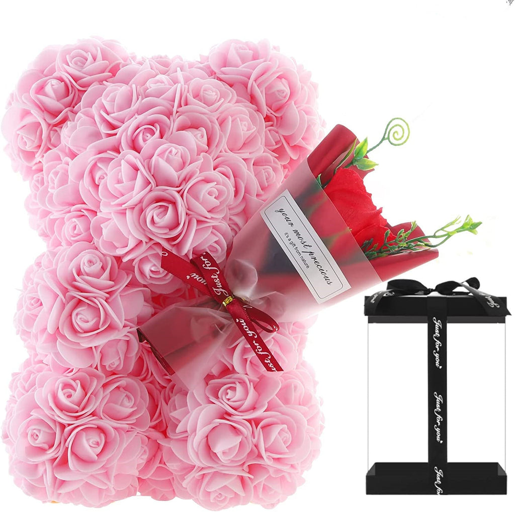 Rose Bear Preserved Fresh Flower Valentine's Day Birthday Gift Baby Joy  Techno geeks
