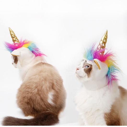 "Unicorn VS Devil" Pets Halloween Costume Hats Lootquake LLC  Techno geeks