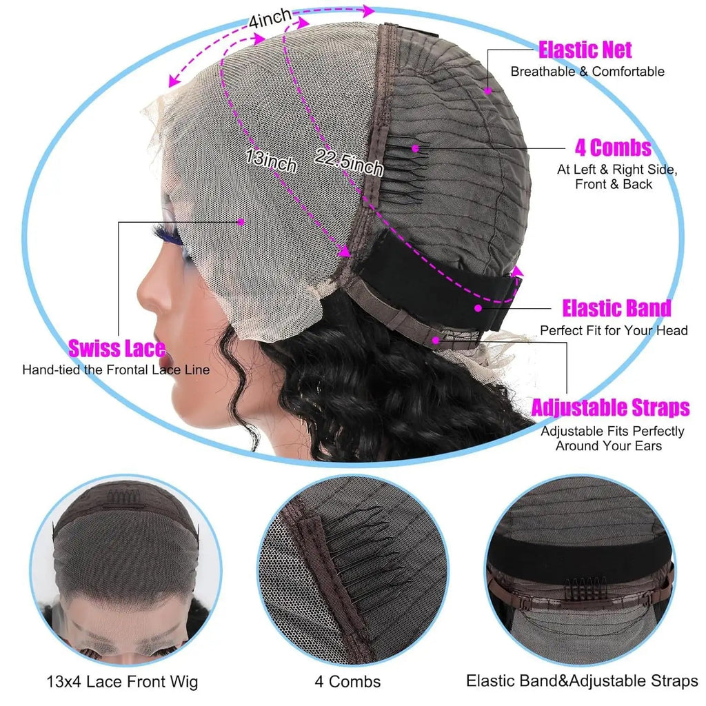 Front Lace Human Hair Wig Deep Wave Human Wigs Lootquake LLC  Techno geeks