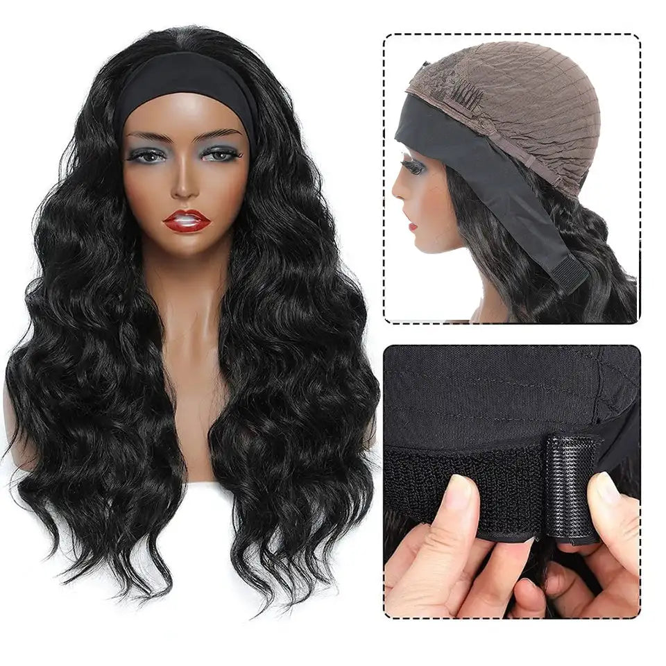 Women's New Ice Silk Hair With Head Cover Long Curly Wig Lootquake LLC  Techno geeks