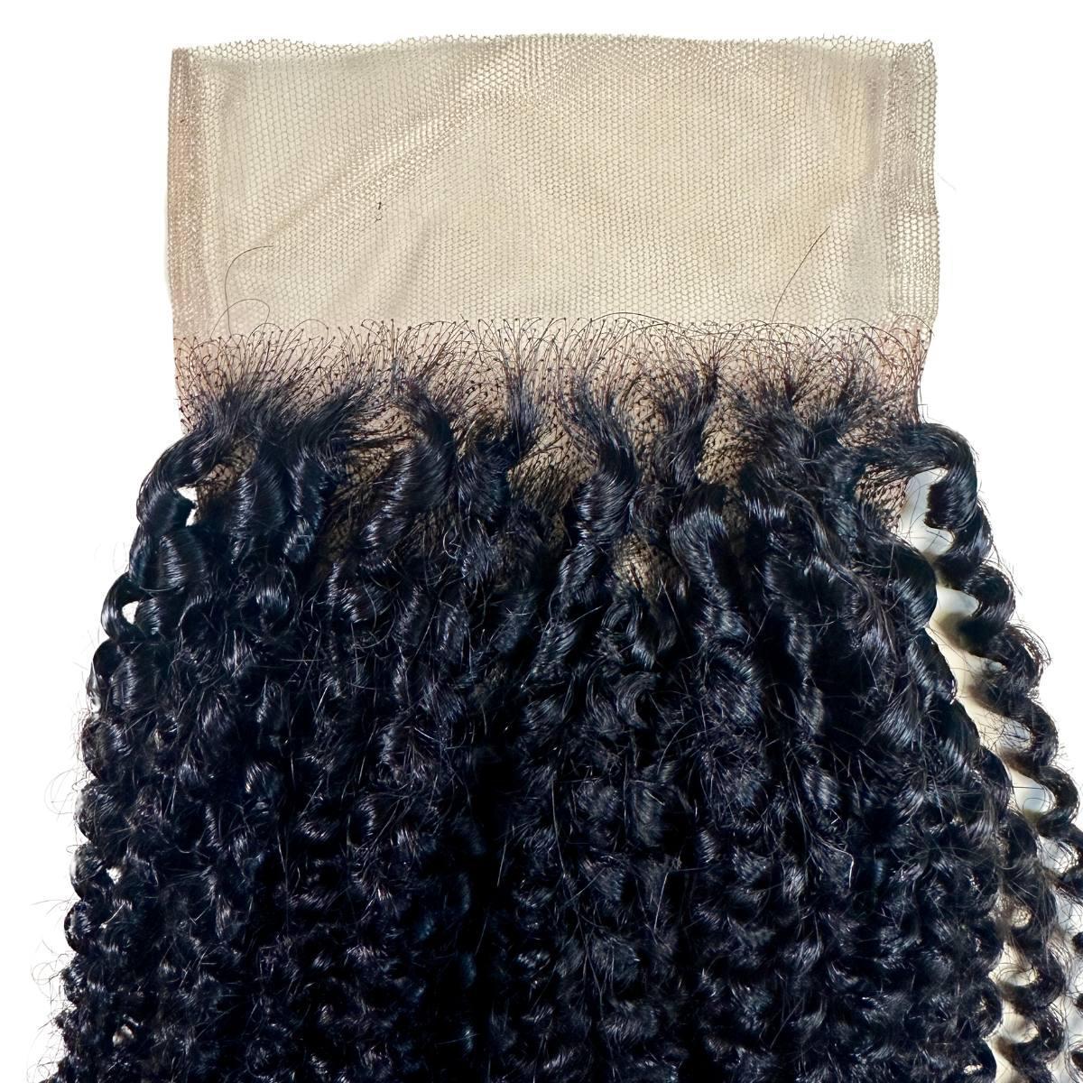 Afro Kinky Curly 4x4 Transparent Lace Human Hair Closure Private Label  Techno geeks
