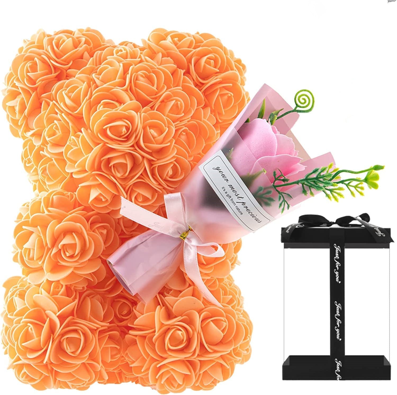 Rose Bear Preserved Fresh Flower Valentine's Day Birthday Gift Baby Joy  Techno geeks