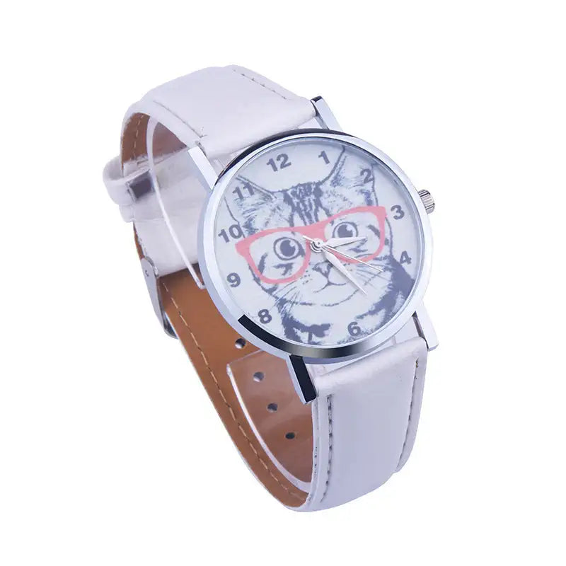 Cute Lady Simple Fashion Trendy Eyes Cat Digital Watch Lootquake LLC  Techno geeks