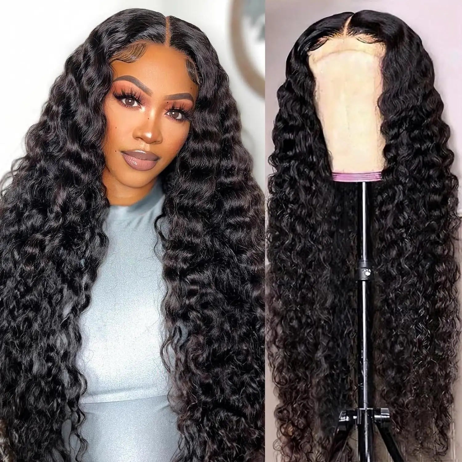 Front Lace Human Hair Wig Deep Wave Human Wigs Lootquake LLC  Techno geeks