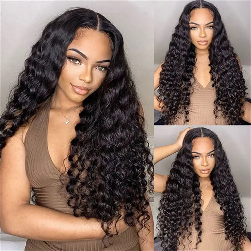 Real Person Wig 13 4 Lace Deep Rolled Wavy Human Hair Wig Natural Hair Lootquake LLC  Techno geeks