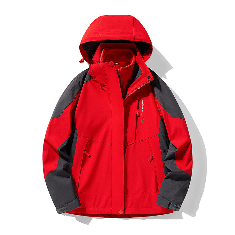 Three-in-one Removable Fleece-lined Thickened Waterproof Windproof Jacket Mountaineering Social Buzz eSIMs  Techno geeks