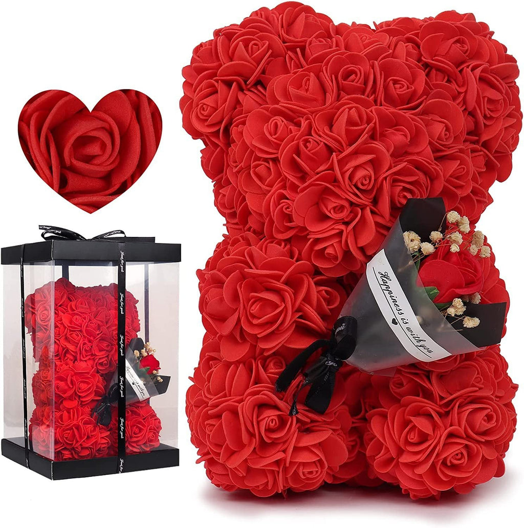 Rose Bear Preserved Fresh Flower Valentine's Day Birthday Gift Baby Joy  Techno geeks