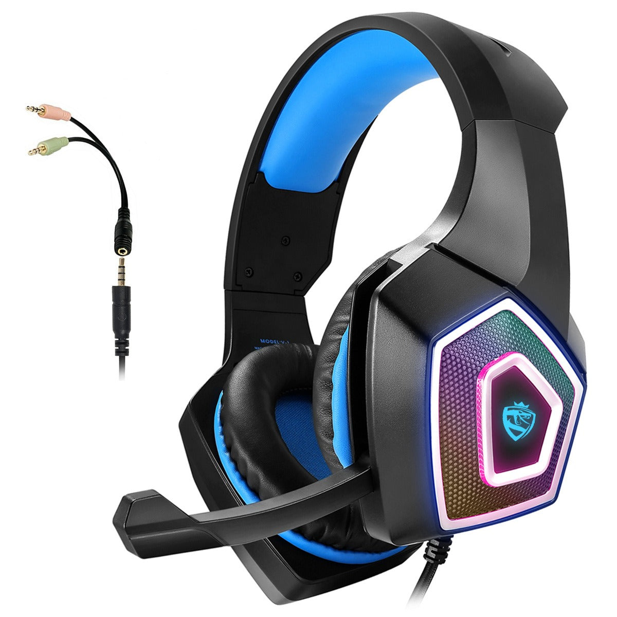 Head mounted gaming headphones colorful RGB wired computer headphones game controller headphones V.I.P Digital Presence  Techno geeks