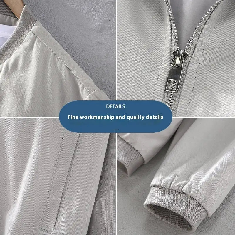 Solid Color Simple Jacket Men's Autumn Lightweight Lootquake LLC  Techno geeks