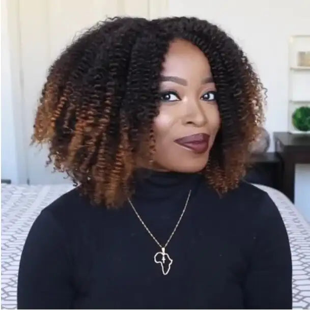 Wig short curly hair explosion head small curly wig wig Lootquake LLC  Techno geeks