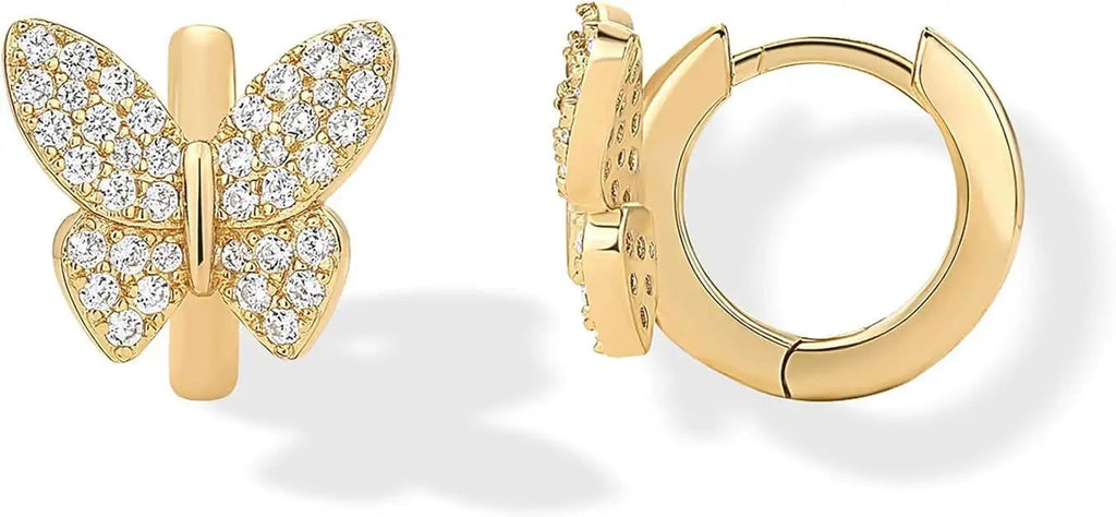 Fashion Copper Inlaid Zirconium Butterfly Ear Ring Niche Lootquake LLC  Techno geeks