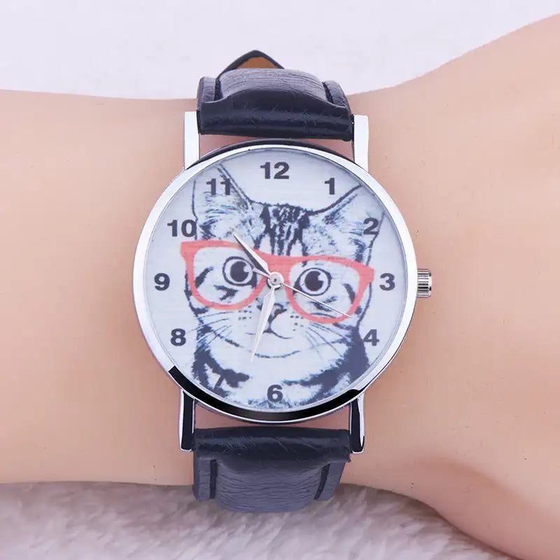 Cute Lady Simple Fashion Trendy Eyes Cat Digital Watch Lootquake LLC  Techno geeks