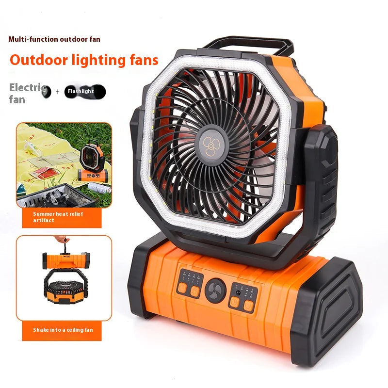 Outdoor Household Power Bank LED Light Camping Fan Techno geeks  Techno geeks