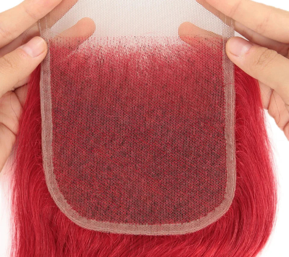 Rebecca Oxblood Red Body Wave Bundles with Closure | 3 Brazilian Remy Human Hair Weave & Closure Set Luxegan  Techno geeks