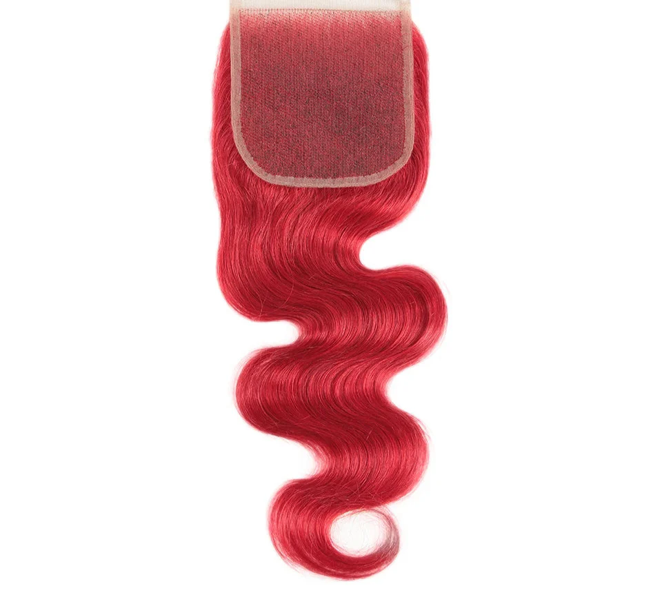 Rebecca Oxblood Red Body Wave Bundles with Closure | 3 Brazilian Remy Human Hair Weave & Closure Set Luxegan  Techno geeks