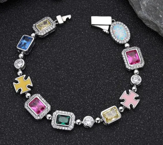 Gold-Plated Hip-Hop Gemstone Necklace Techno geeks  Techno geeks