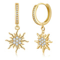 ToHeart Gold Sun Earrings for Women Sun Dangle Earrings Cubic Zirconia Earrings Lootquake LLC  Techno geeks