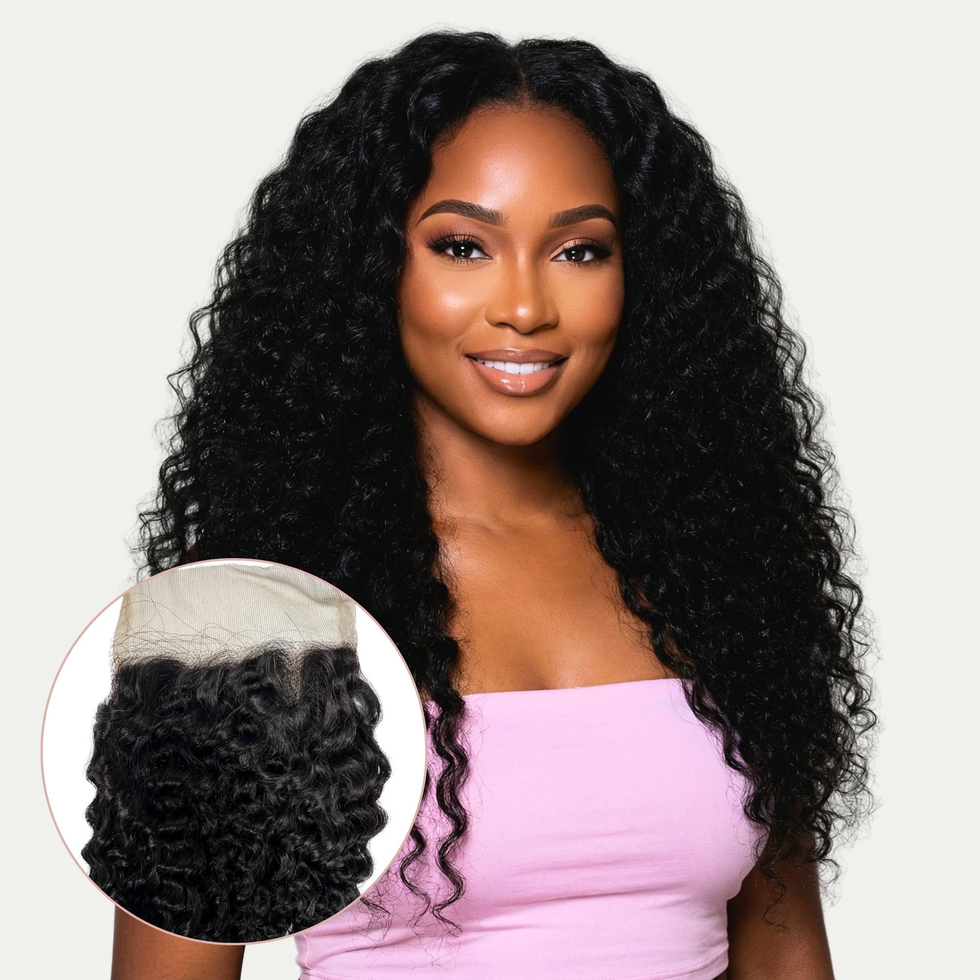 Jerry Curl 4x4 Transparent Lace Human Hair Closure Private Label  Techno geeks