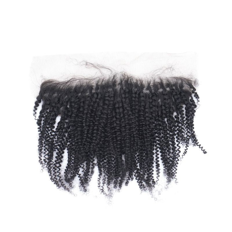 Afro Kinky Curly 13x4 Transparent Lace Human Hair Frontal Private Label  Techno geeks