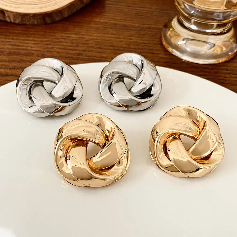 All-match Twisted Alloy Stud Earrings For Women Lootquake LLC  Techno geeks