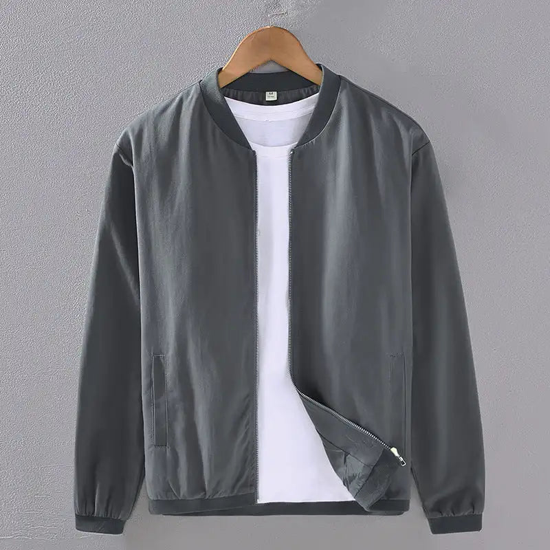 Solid Color Simple Jacket Men's Autumn Lightweight Lootquake LLC  Techno geeks