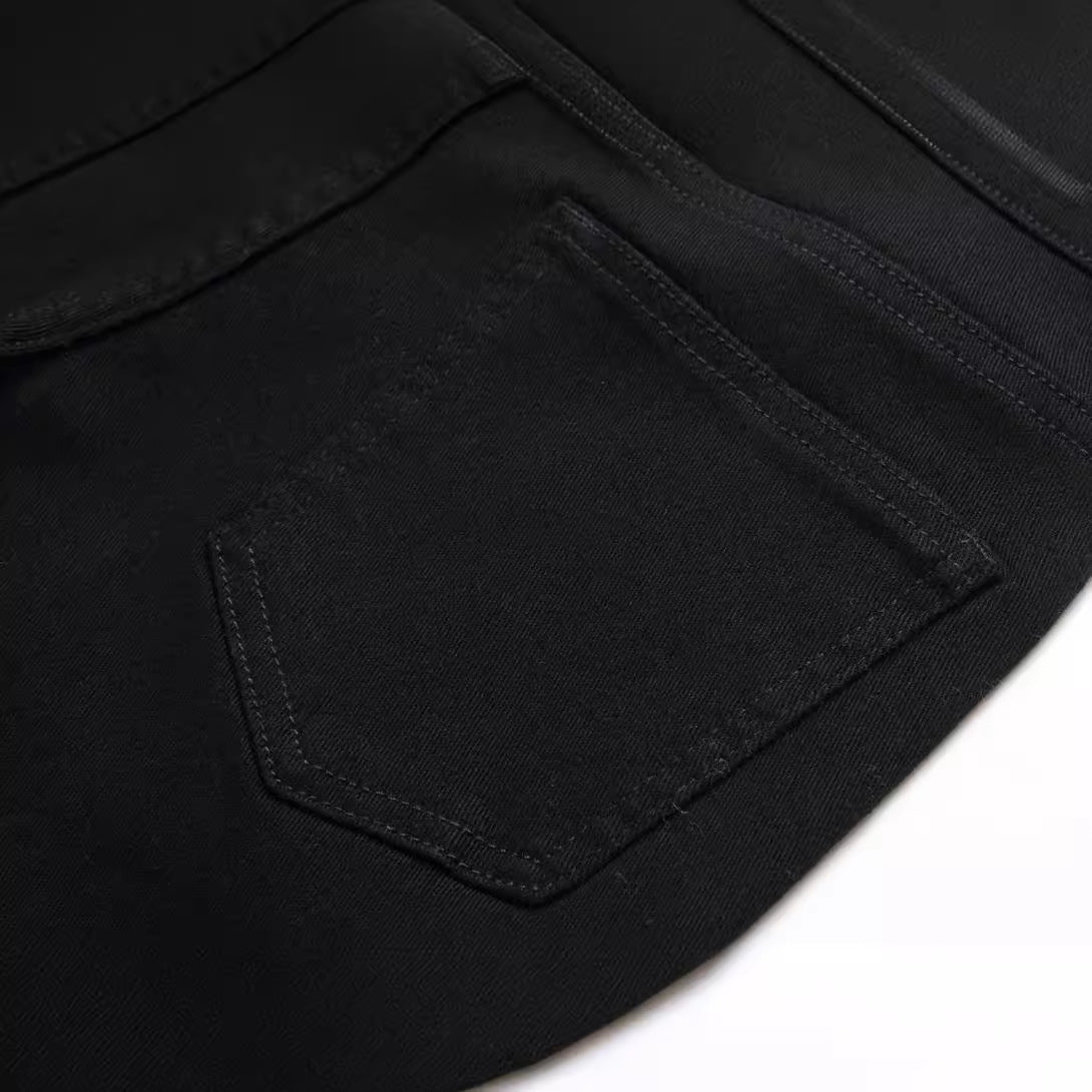 Men's Black Elastic Straight Jeans Lootquake LLC  Techno geeks