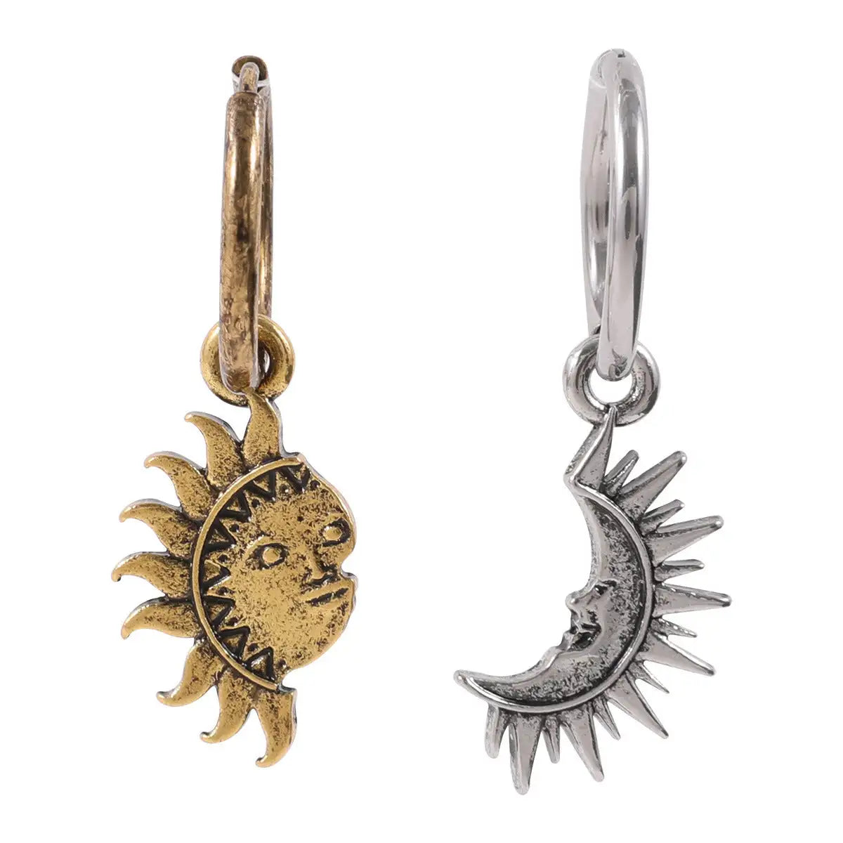 Sun And Moon Asymmetric Accessories Men's Titanium Steel Couple's High Sense Necklace Lootquake LLC  Techno geeks