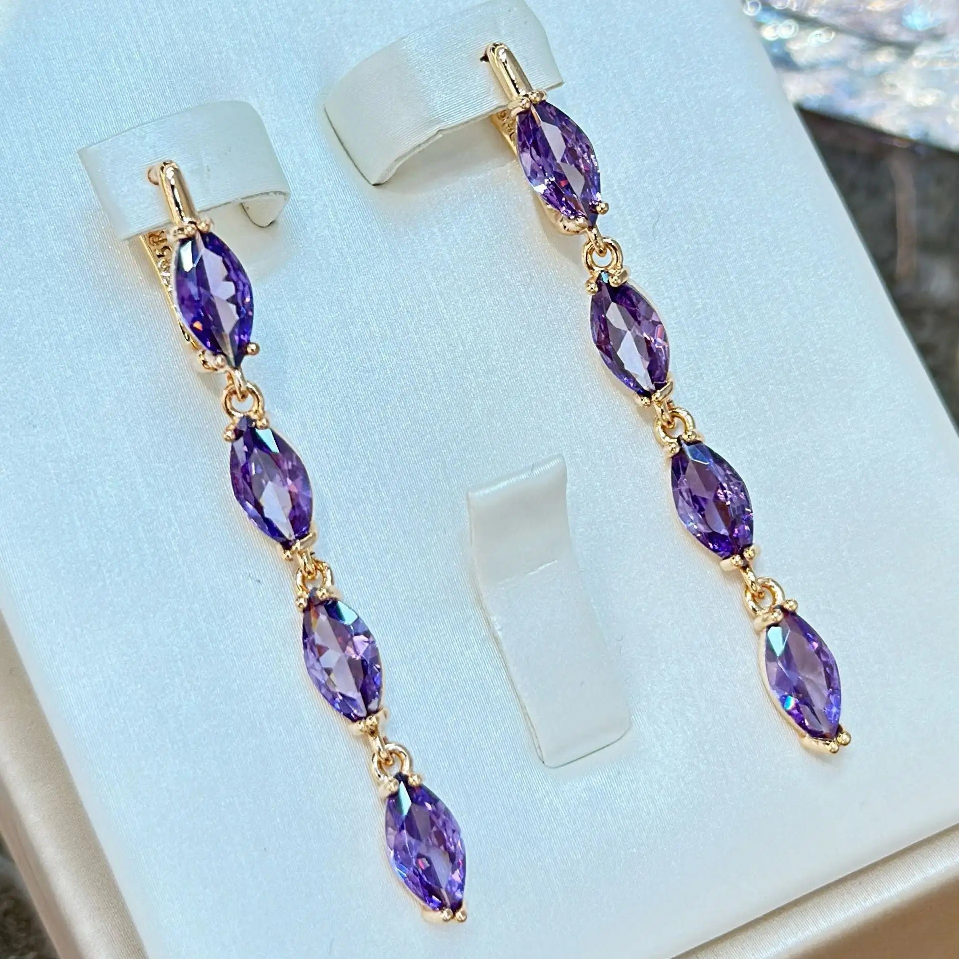 Amethyst Zircon Earrings Necklace Ring Suit Lootquake LLC  Techno geeks