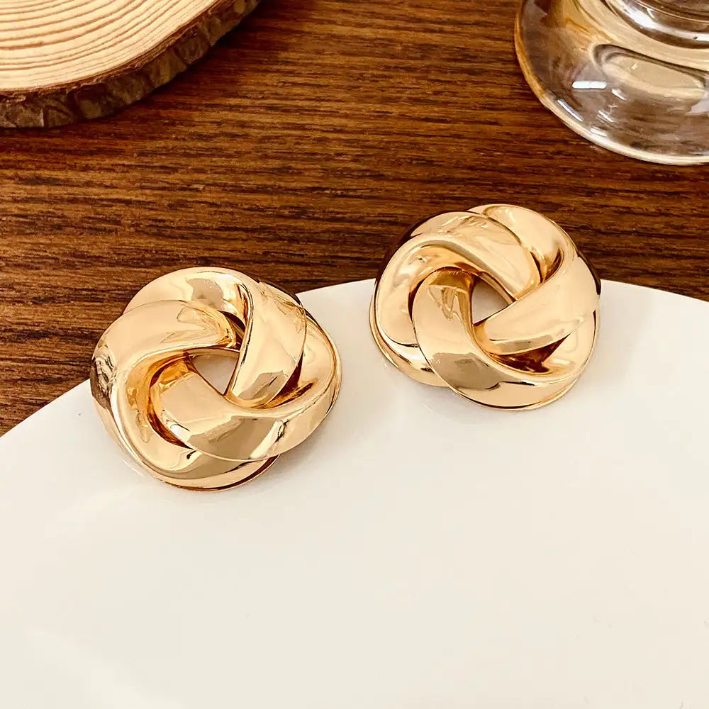 All-match Twisted Alloy Stud Earrings For Women Lootquake LLC  Techno geeks