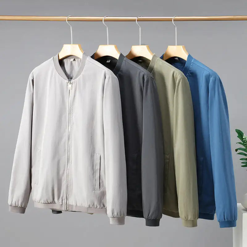 Solid Color Simple Jacket Men's Autumn Lightweight Lootquake LLC  Techno geeks