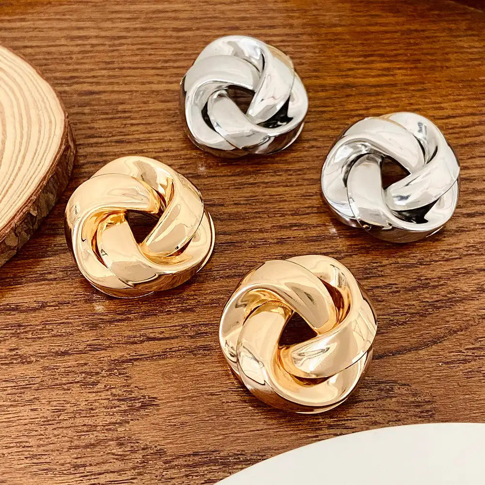 All-match Twisted Alloy Stud Earrings For Women Lootquake LLC  Techno geeks