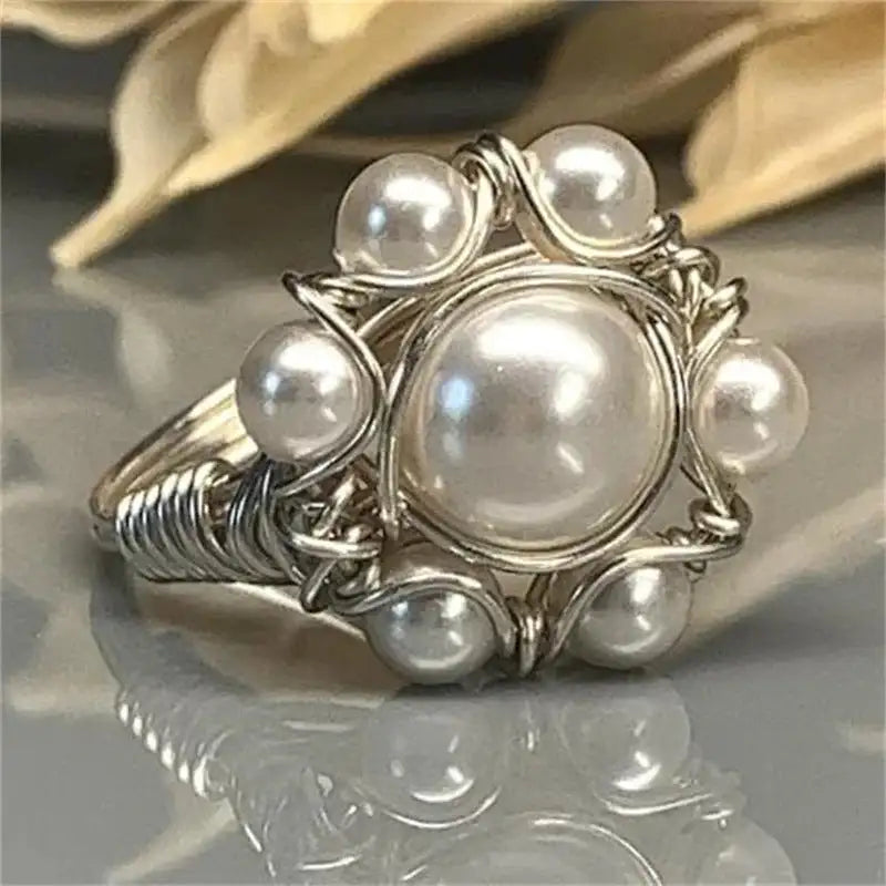 Entry Lux Inlaid Pearl Exquisite Ring Lootquake LLC  Techno geeks